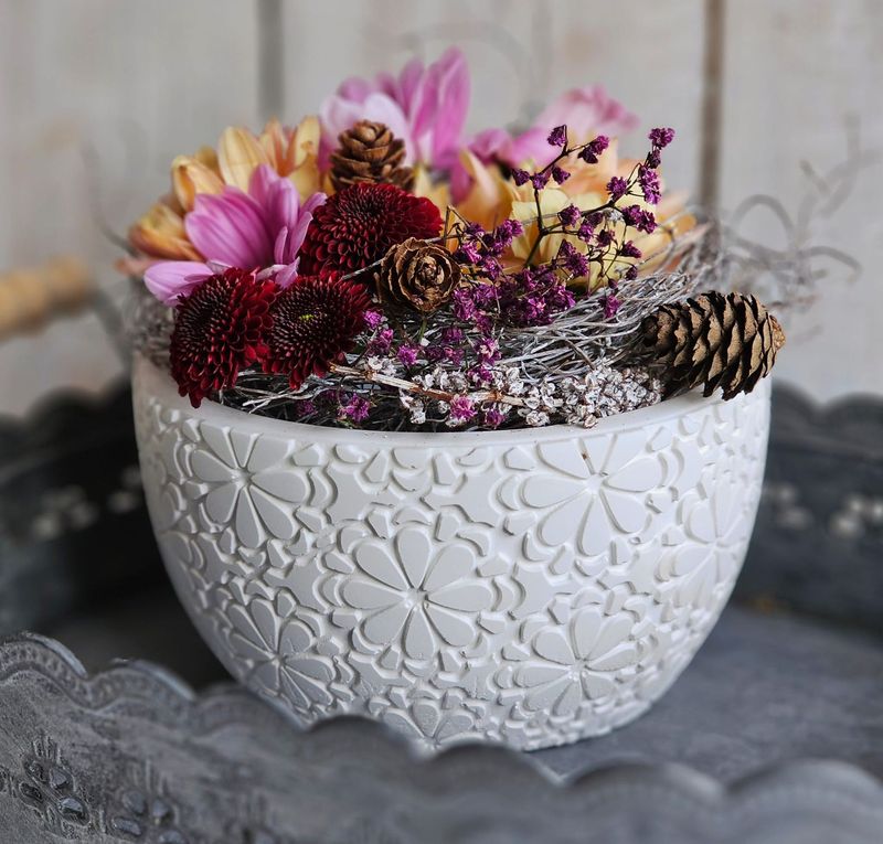 Silikon - Gießform - Dekoschale - Blumenmosaik - Kerzenschale Silikon - Gießform - Dekoschale - Blumenmosaik - Kerzenschale