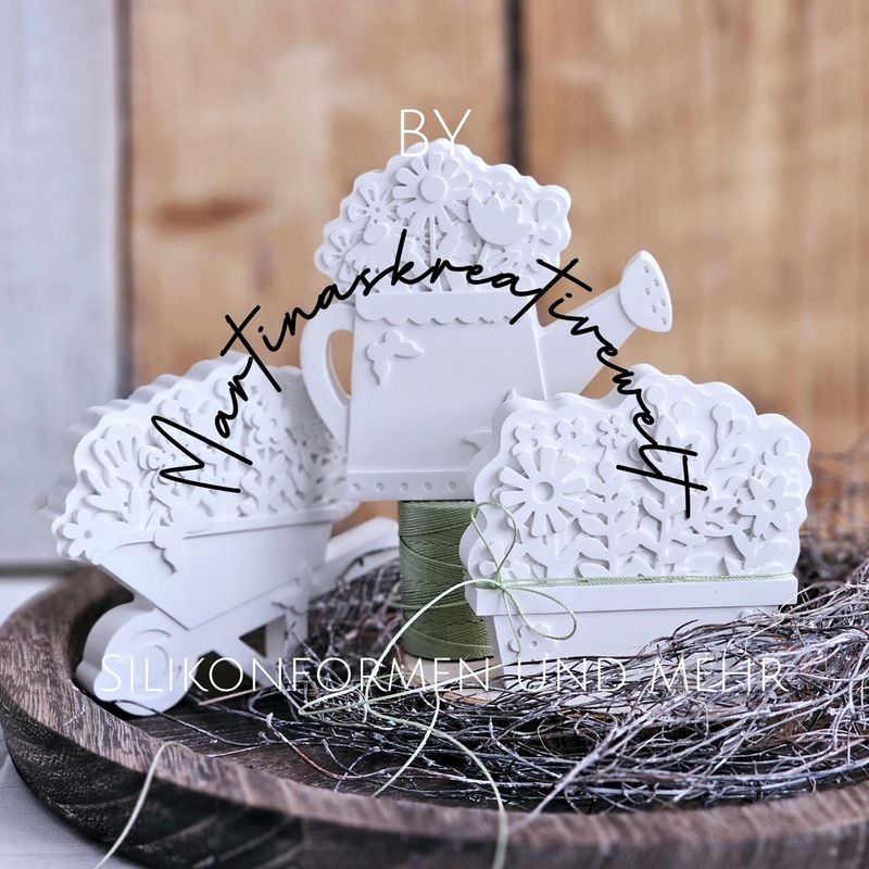 Silikonform Gartenapplikationen/Schubkarre/Gießkanne/Garten/DIY/Gießform Silikonform Gartenapplikationen/Schubkarre/Gießkanne/Garten/DIY/Gießform