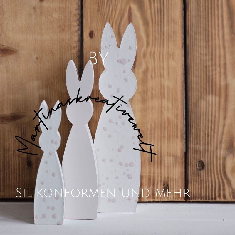 Silikon - Gießform - Hasenfamilie schlicht- 3 Grössen Silikon - Gießform - Hasenfamilie schlicht- 3 Grössen