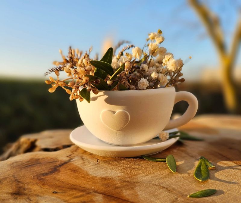 Silikon - Gießform - Silikon - Gießform - "Tasse/Kerzenhalter im Herzdesign 2teilige Form ♥"