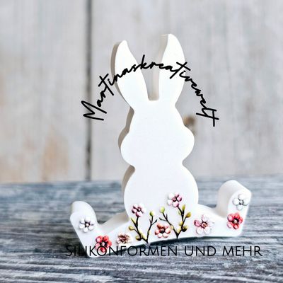 Silikon - Gießform - Mini "Hase im Spagat" im 4er SET