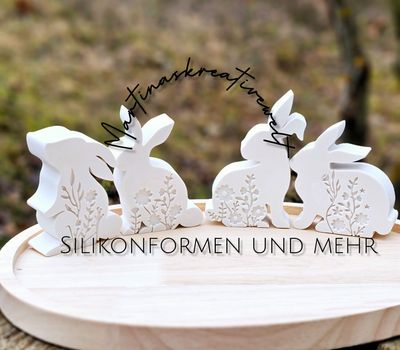 Silikon - Gießform - Blumen "Hasen" in 4 Varianten
