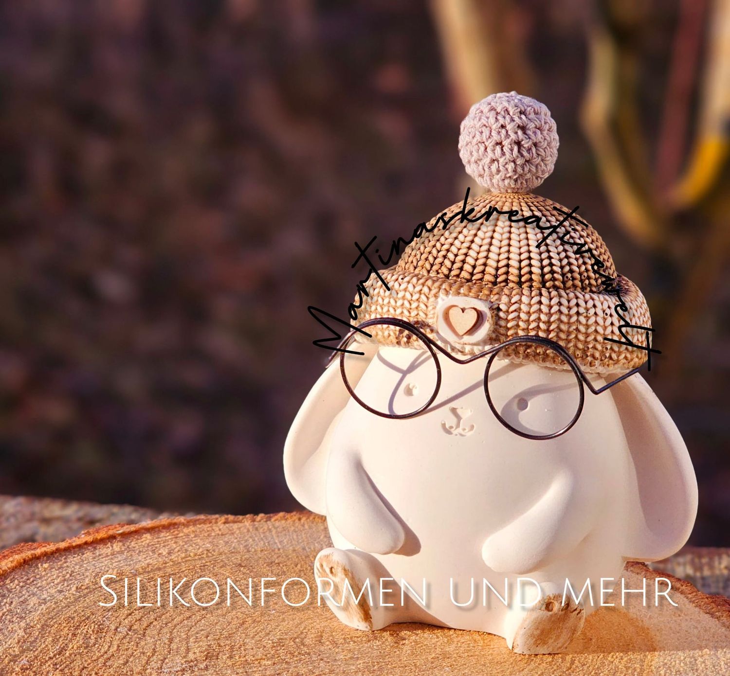 Silikon - Gießform -  Der Kleine Mützenhase – Osterhase – Dekohase mit Wollmütze/SALE 10% Rabatt