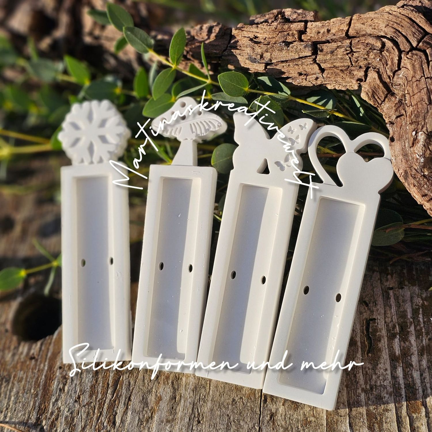 Silikon - Gießform - Schokoriegel Halter  – Geschenkanhänger - 2 Varianten, Schokoriegel Halter  – Geschenkanhänger - 2 Varianten: 2740 2er Set 1 Stäbchen