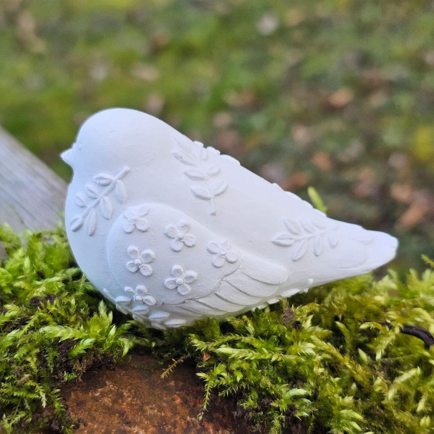 Silikon - Gießform - Kleiner Vogel mit Blumenmuster