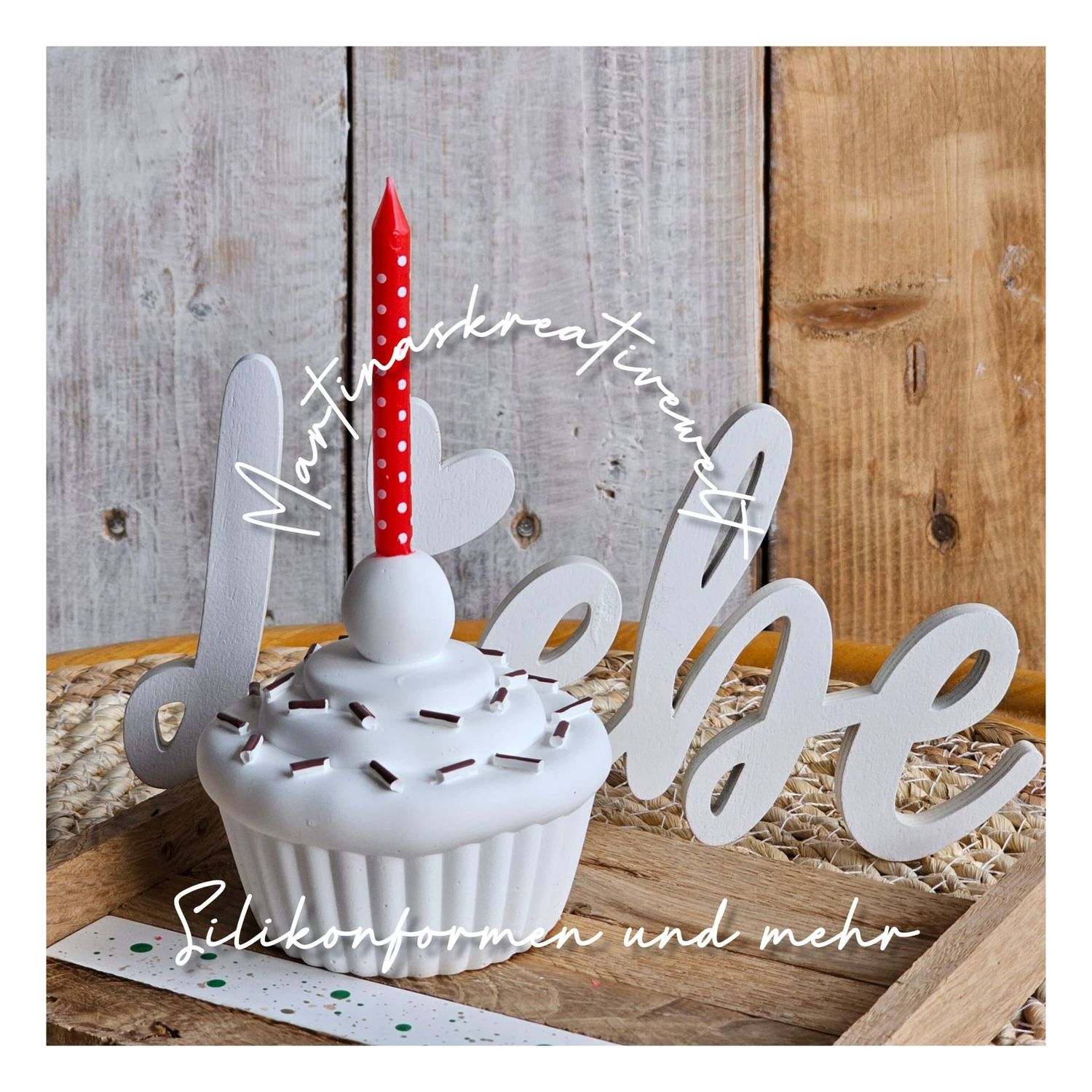 Silikonform - Gießform - Cupcake / Muffin – für Kuchenkerze / Geburtstagskerze