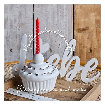 Silikonform - Gießform - Cupcake / Muffin – für Kuchenkerze / Geburtstagskerze