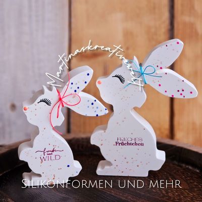 Silikon - Gießform - Witziger Hase in 2 Größen