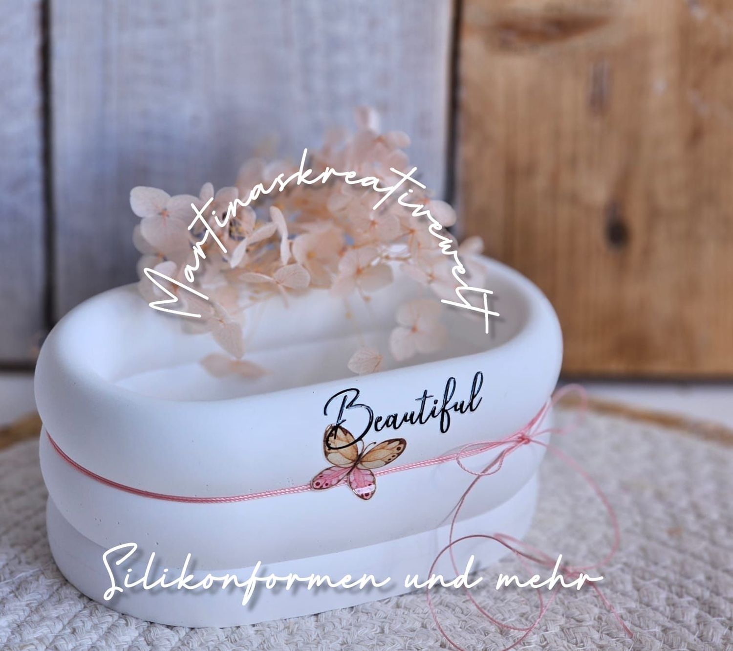 Silikonform-Gießform - Ovale Dekoschale mit bauchigen Ringen