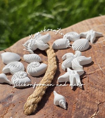Silikon - Mehrfach - Gießform - "1 Matte für  Muscheln und Seesterne Meeresbewohner – Maritim♥"