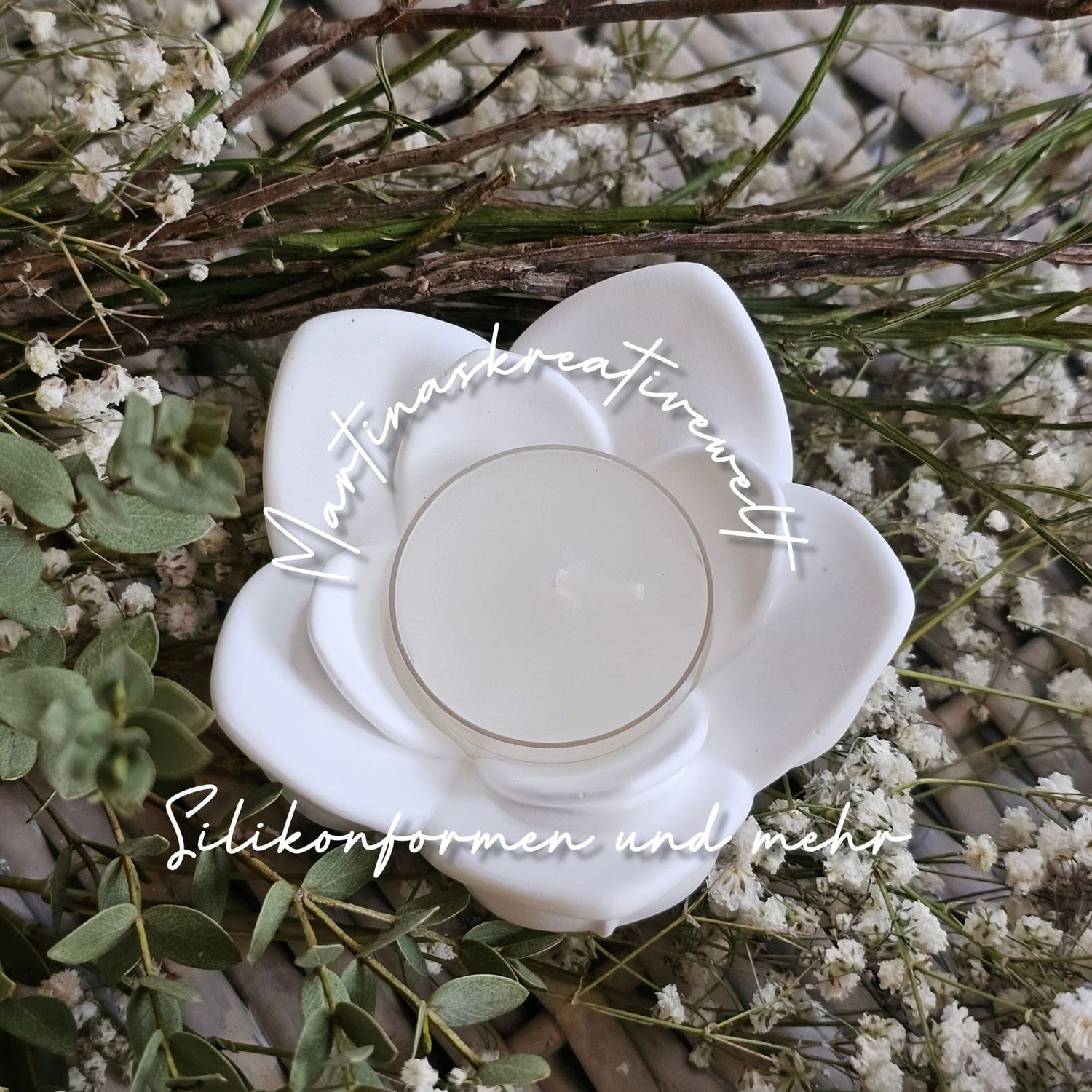 Silikon - Gießform - Teelichthalter SEEROSE