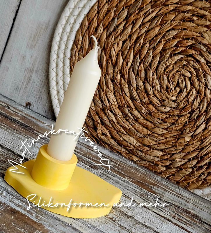 Silikonform - Gießform - Stabkerzenhalter im Zitronendesign Silikonform - Gießform - Stabkerzenhalter im Zitronendesign