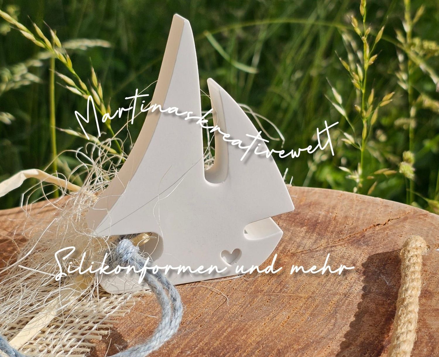 Silikon - Gießform - Segelboot mit Herzchen