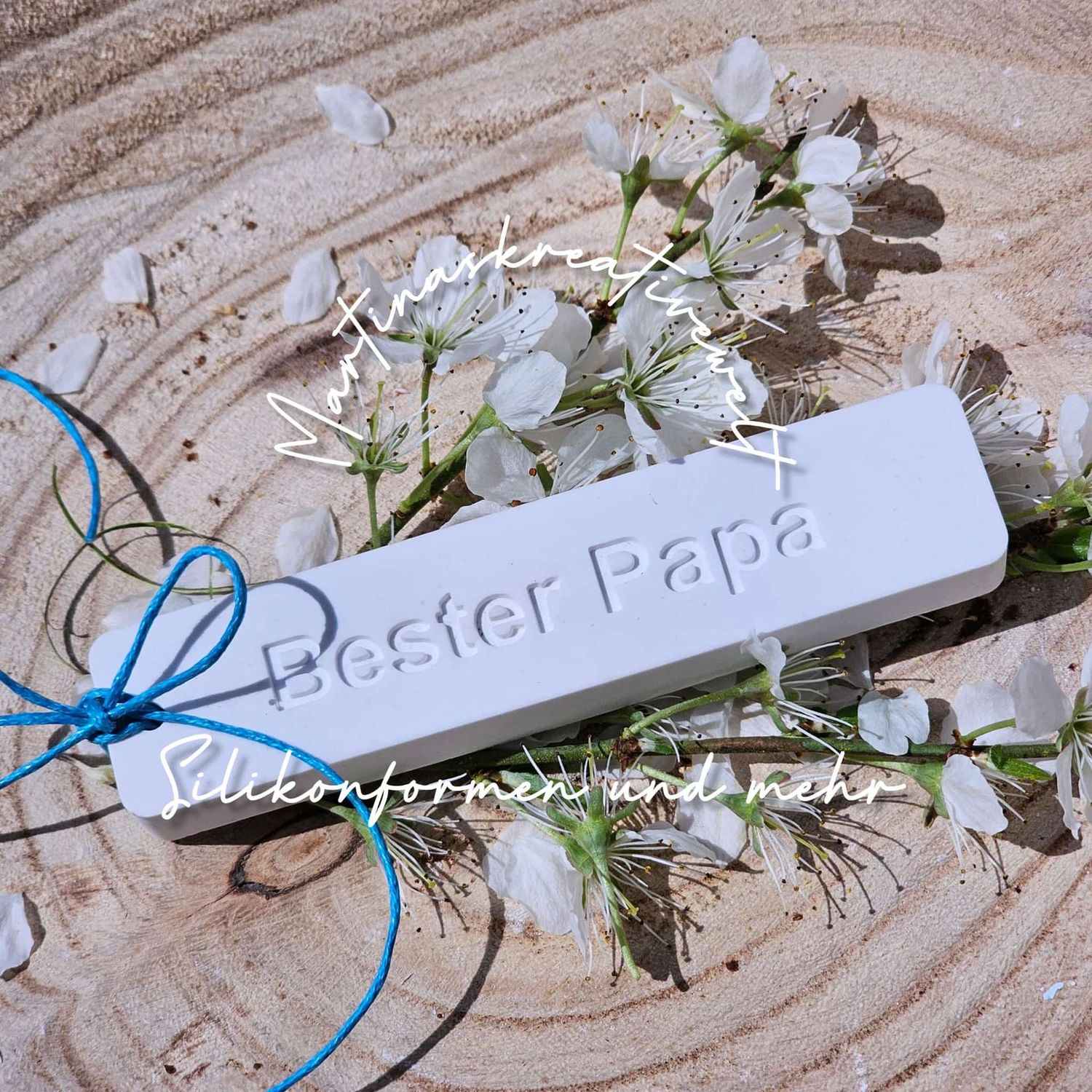 Silikon - Gießform - Etiketten /Anhänger - "BESTER PAPA" im 4er Set