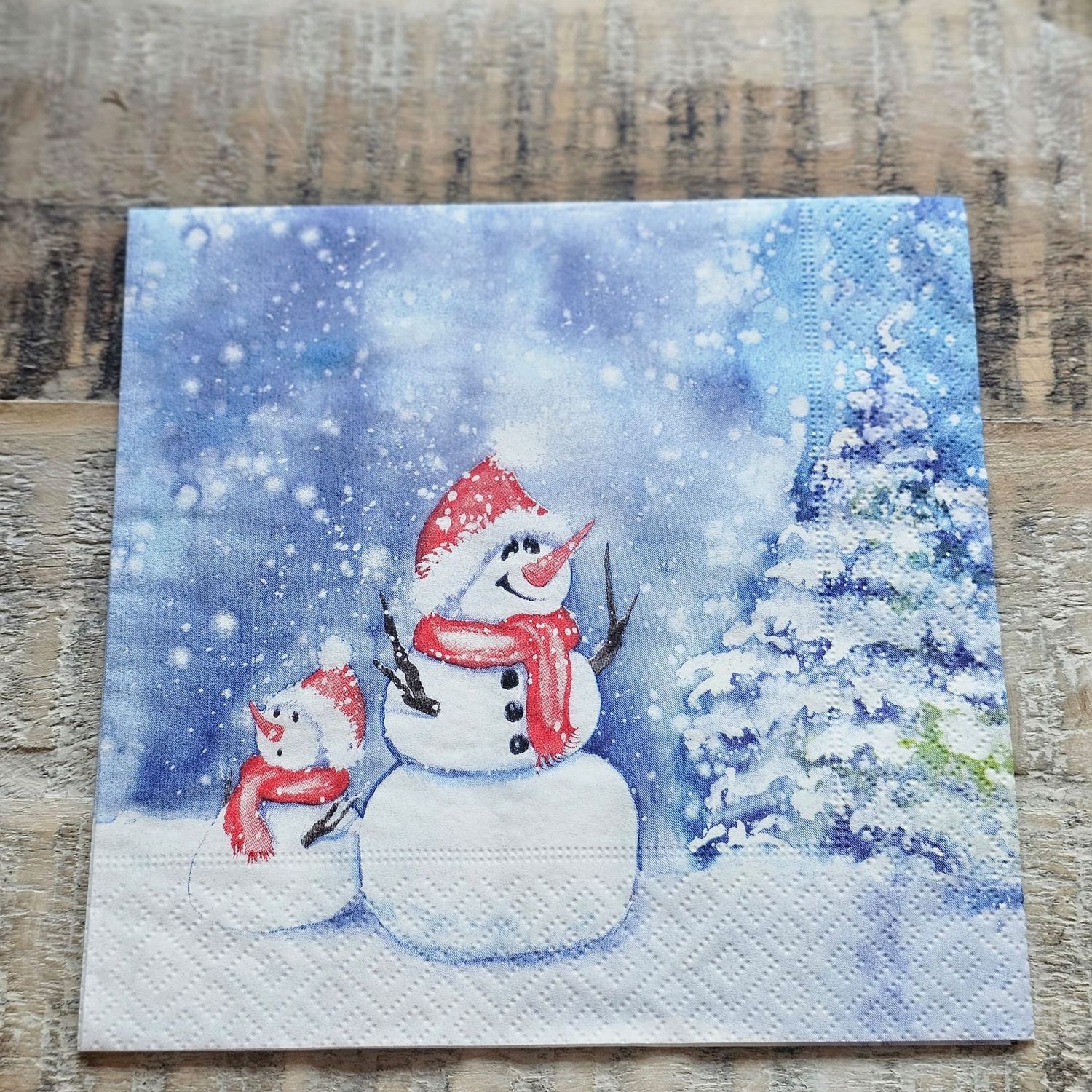 Serviette♥Schneemannduo Snow und Bella ♥