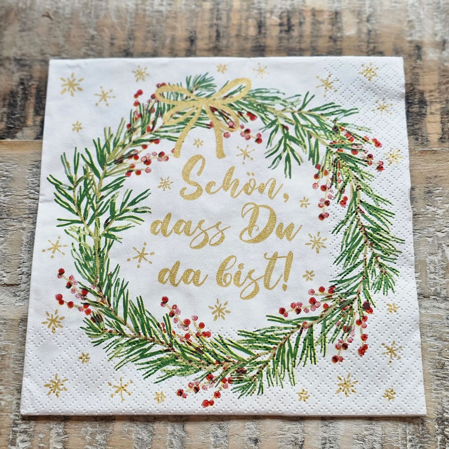 Serviette♥Dekokranz - Schön dass du da bist! ♥