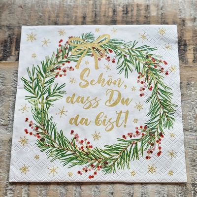 Serviette♥Dekokranz - Schön dass du da bist! ♥