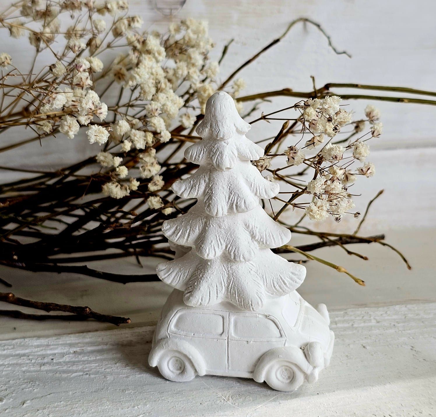 Silikon – Gießform - Weihnachts AUTO mit Tannenbaum und Nikolaus
