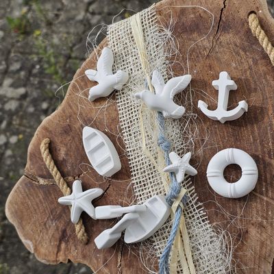 Silikon - Mehrfach - Gießform - "1 Matte Strandtreiben - 12teilig  – Maritim♥"