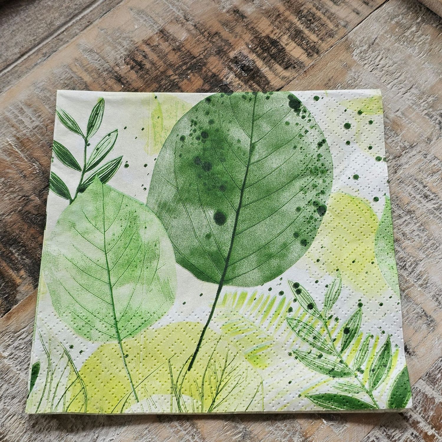Serviette♥Herbsttreiben grüne Blätter♥