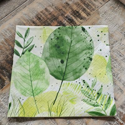 Serviette♥Herbsttreiben grüne Blätter♥