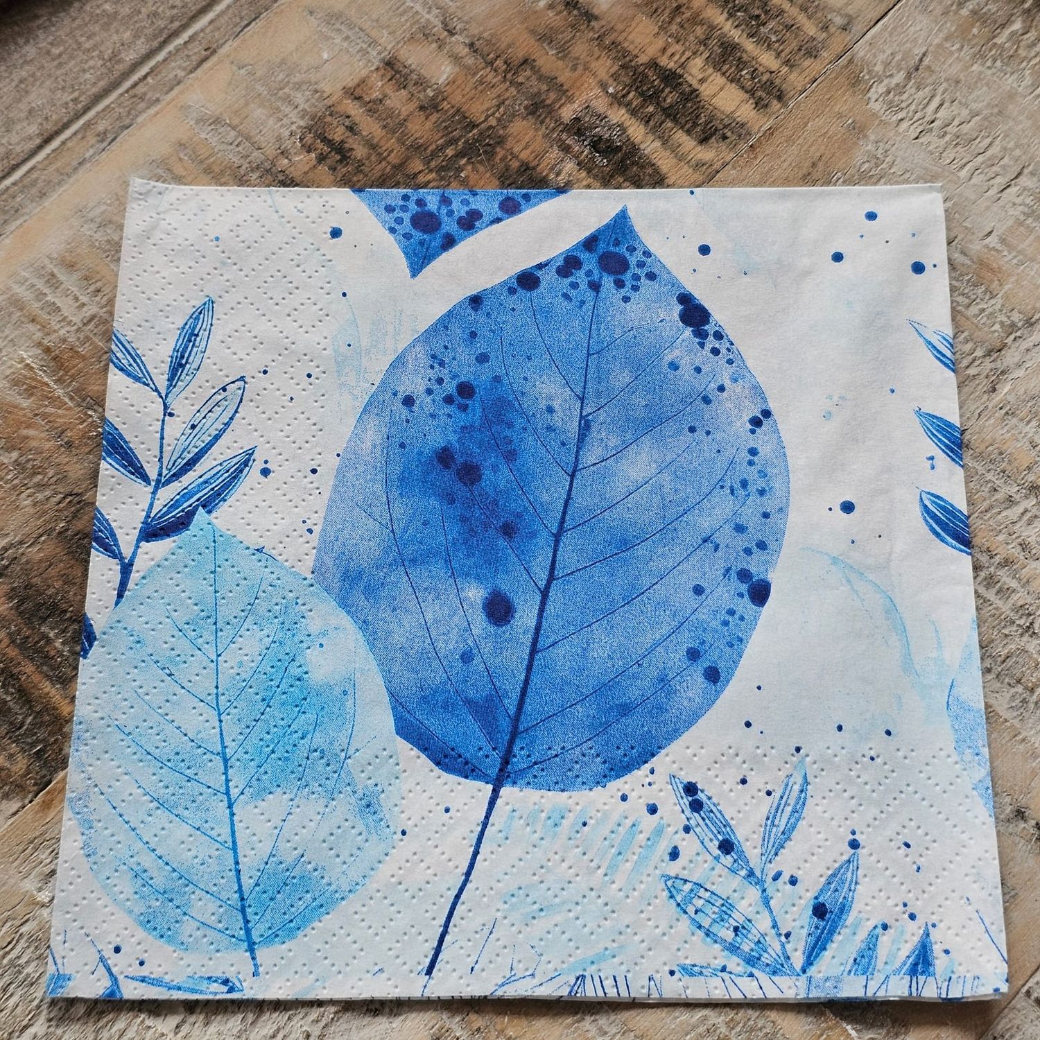 Serviette♥Herbsttreiben blaue Blätter♥