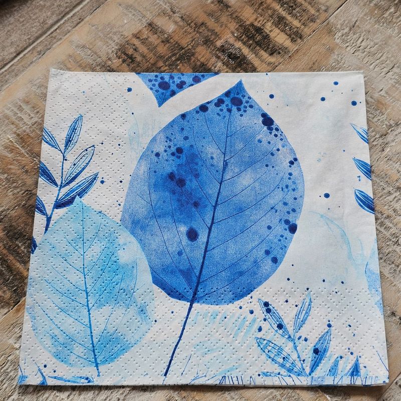 Serviette♥Herbsttreiben blaue Blätter♥ Serviette♥Herbsttreiben blaue Blätter♥