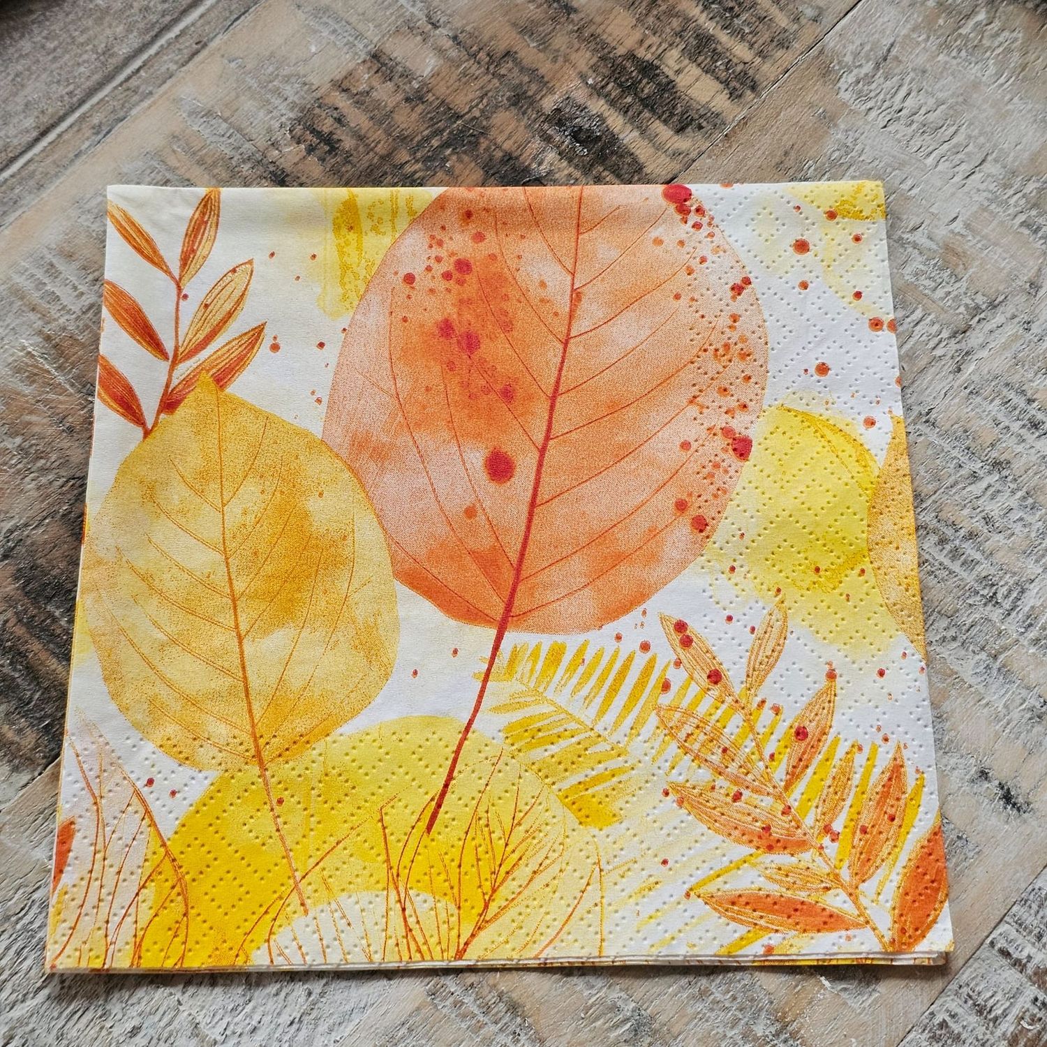 Serviette♥Herbsttreiben orange Blätter♥