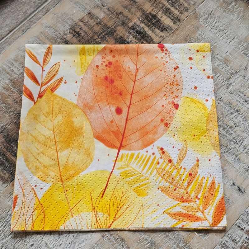 Serviette♥Herbsttreiben orange Blätter♥ Serviette♥Herbsttreiben orange Blätter♥