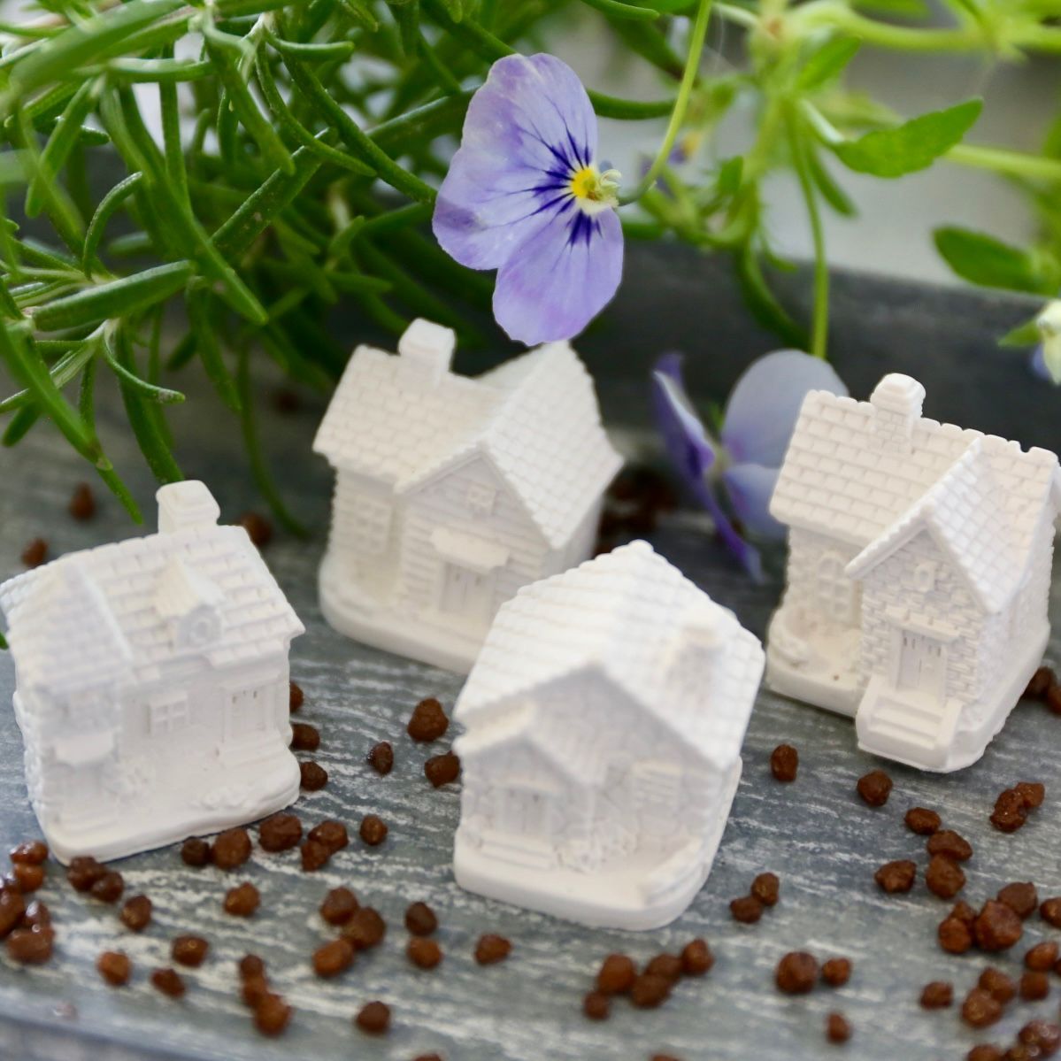 Silikon - Gießform - Mini Häuser – Ziegeldach – Multiform –