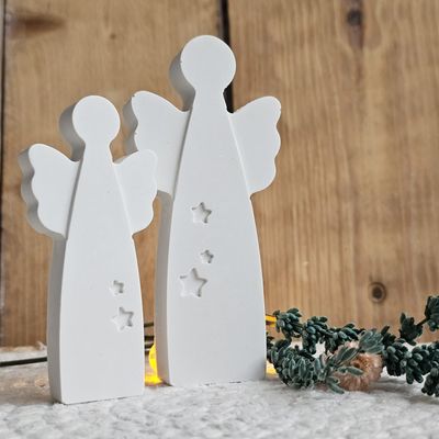 Silikonform - Gießform - Puristische Engel mit Sternchen-2er Form - Vorbestellung - Lieferzeit ca. 14 Tage
