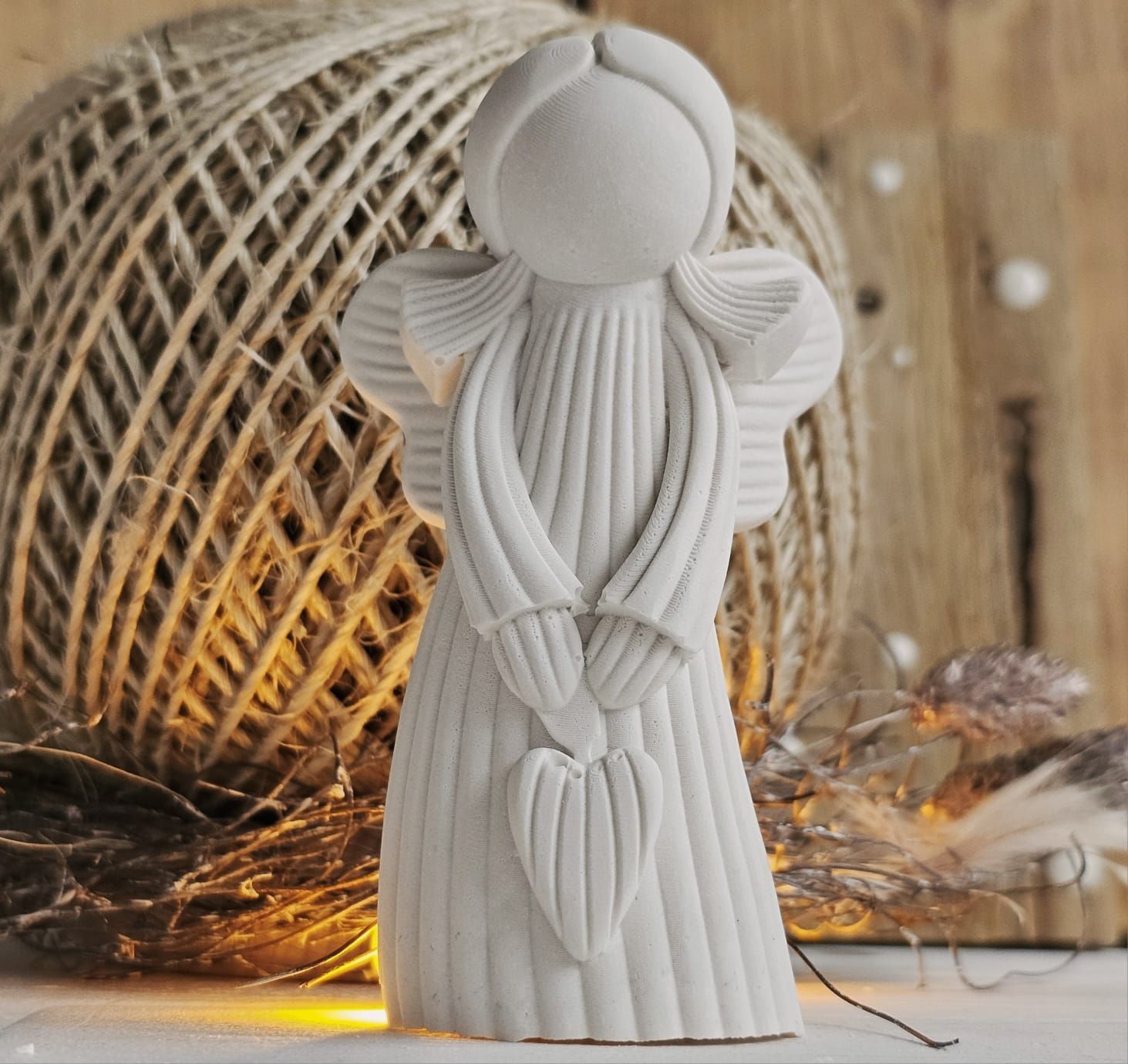 Silikonform-Gießform - Engel mit Herz im Streifendesign - NEUES DESIGN Silikonform-Gießform - Engel mit Herz im Streifendesign - NEUES DESIGN