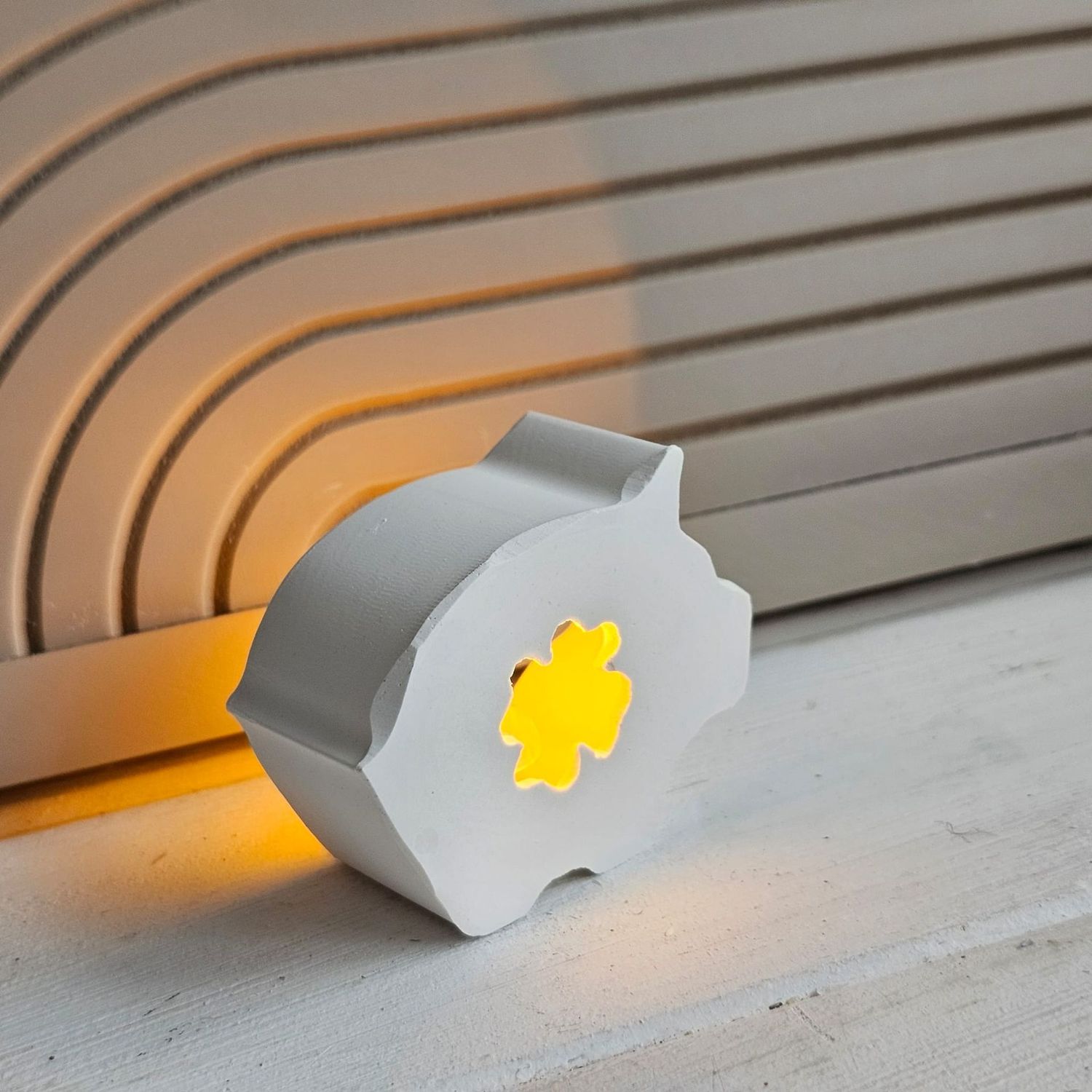 Silikonform - Gießform - Mini Schwein mit Kleeblatt - Lichtdeko