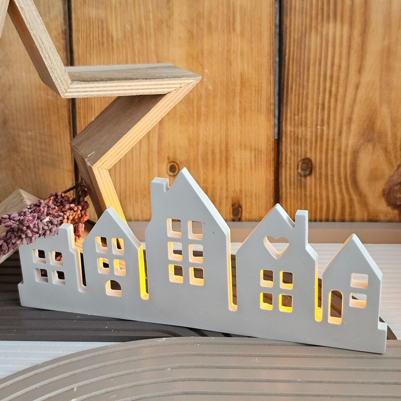 Silikonform Reihenhäuser für Steckleiste mit Herz/Haus/Häuser/Gießform Silikonform Reihenhäuser für Steckleiste mit Herz/Haus/Häuser/Gießform