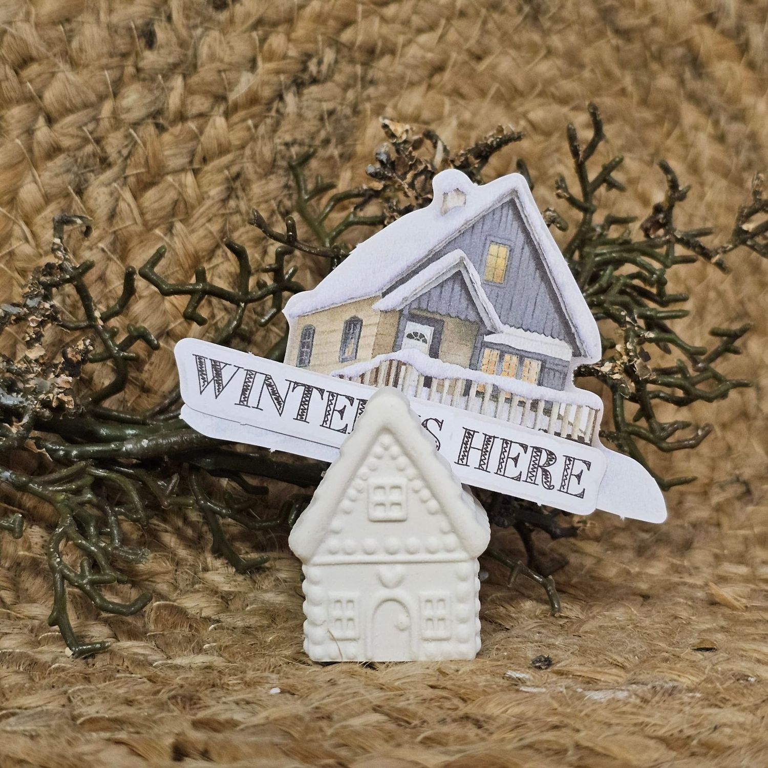 Silikonform Mini Lebkuchenhaus – Lebkuchenhäuschen – Fotohalter – Winter / Weihnachten/Gießform Silikonform Mini Lebkuchenhaus – Lebkuchenhäuschen – Fotohalter – Winter / Weihnachten/Gießform