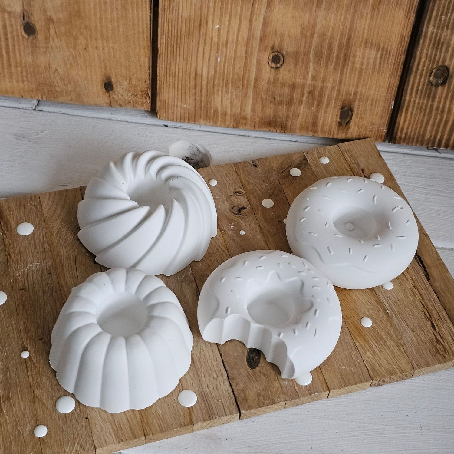 Silikonform Donut/Guglhupf Kerzenhalter 4er Set/Gießform