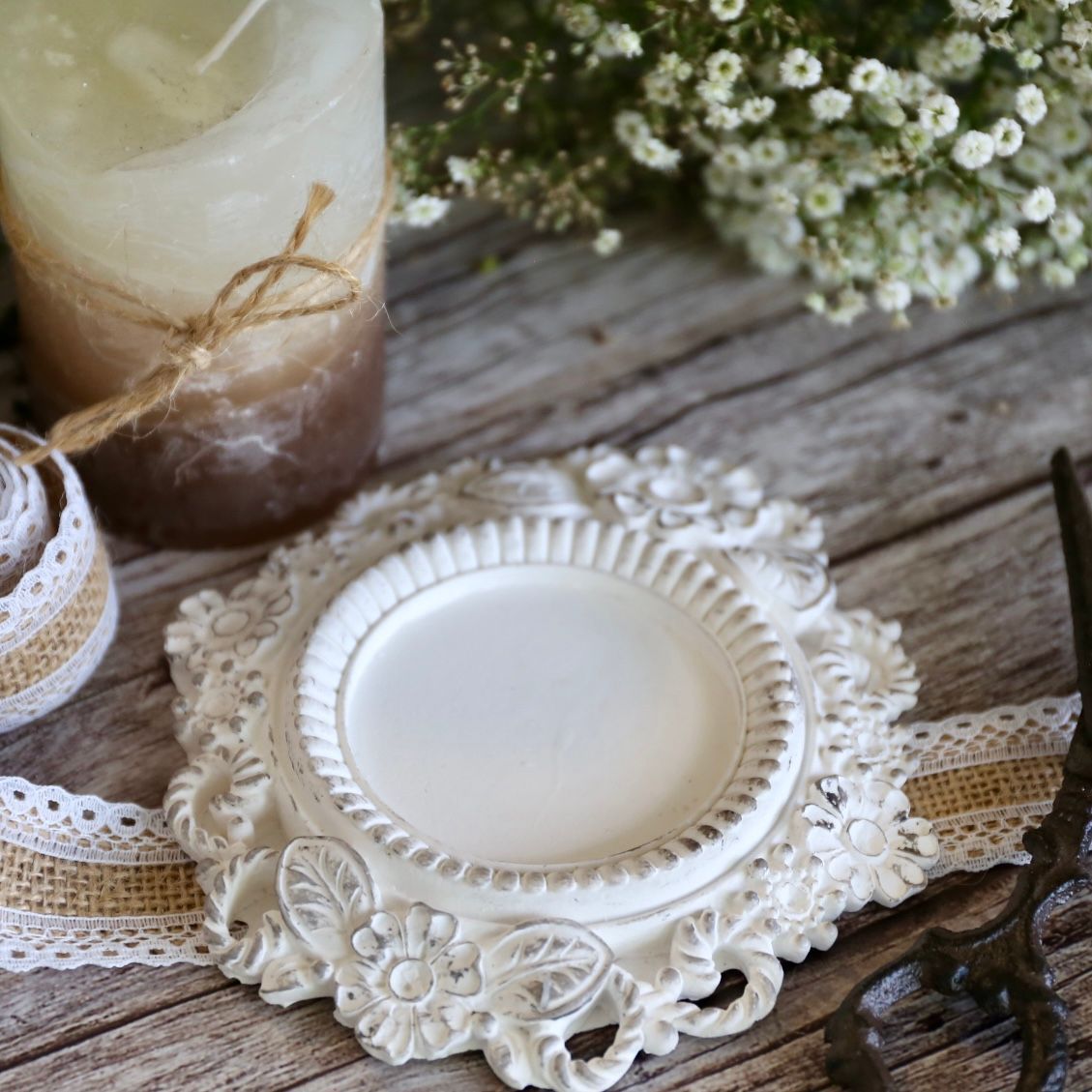 Silikonform Kerzenteller Blüten /Stuckoptik/Tablett/ Dekoteller/Gießform Silikonform Kerzenteller Blüten /Stuckoptik/Tablett/ Dekoteller/Gießform