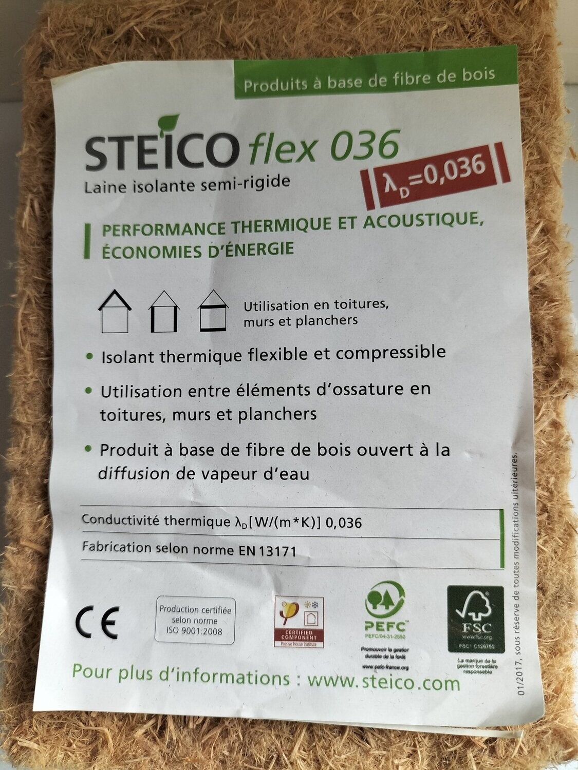 isolation Steico flex 036 en 14,5 cm épaisseur