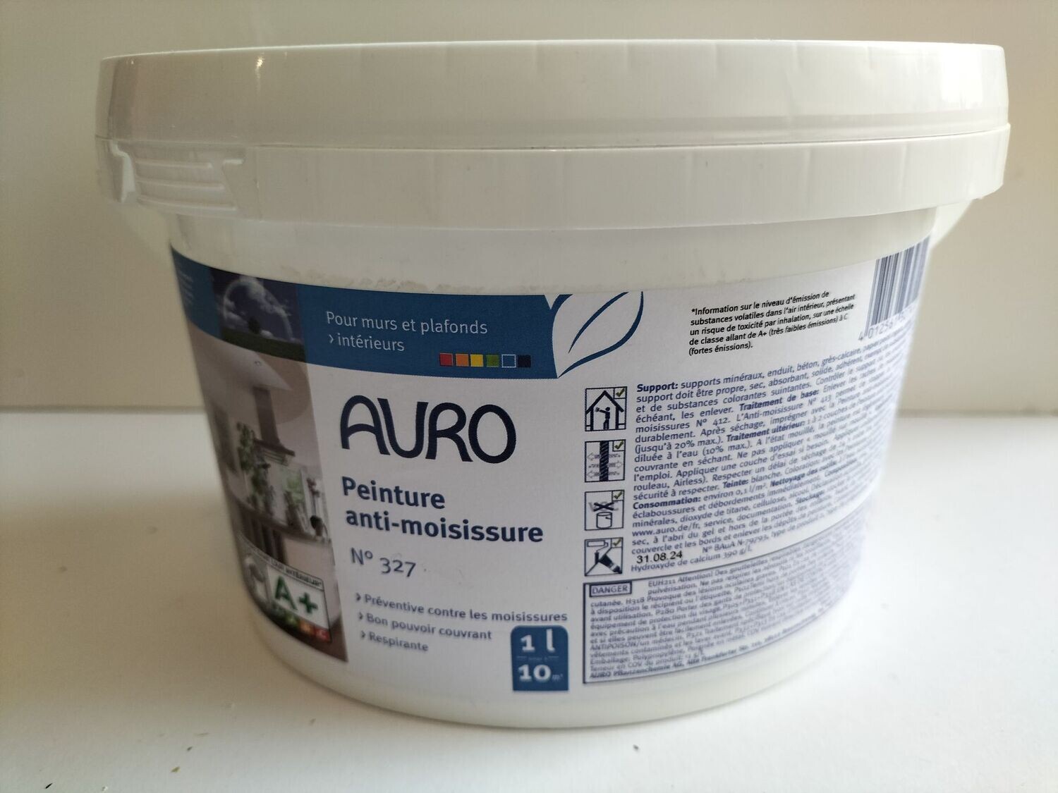AURO N° 327 peinture anti-moisissure murs et plafond int 1L pour 10m² en 1 couche