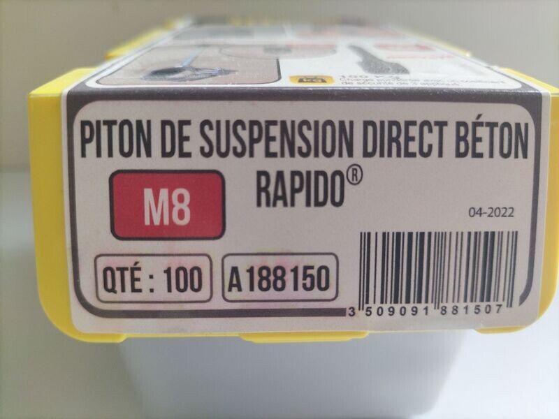 Piton de suspension direct béton "Rapido" M8
