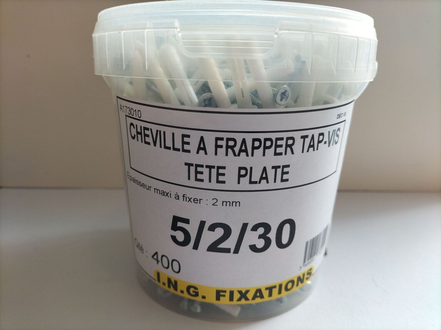 Cheville a frapper tape vis tête plate 5x2x30
