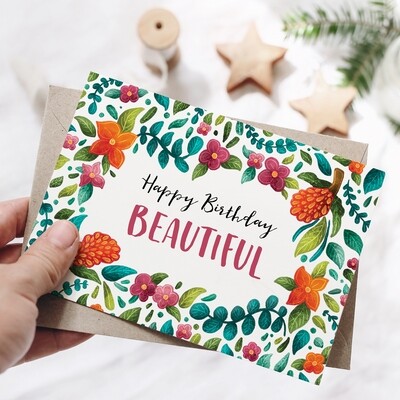 Australian Happy Birthday Beautiful Floral Birthday Card