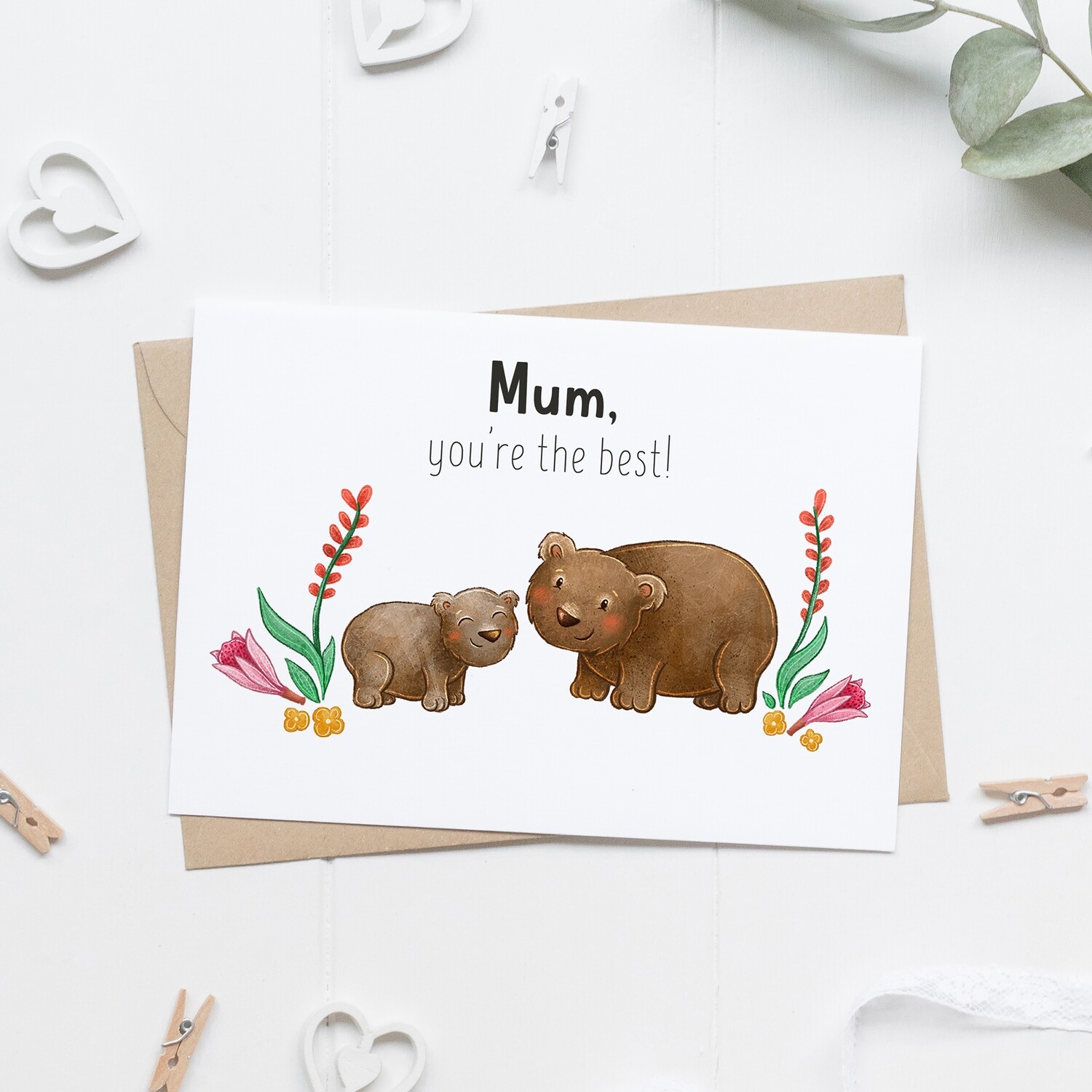 Australian Wombat Mother’s day card
