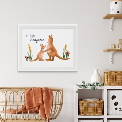 Australian Kangaroo Nursery Print