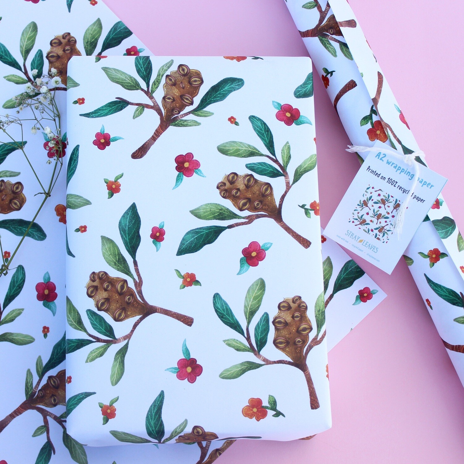 Australian Banksia A2 Recycled Wrapping Paper