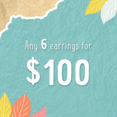 Earring deal! Any 6 earrings for $100