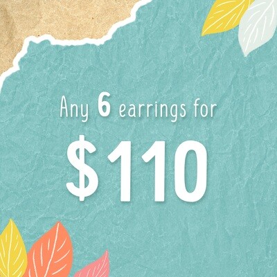 Earring deal! Any 6 earrings for $110