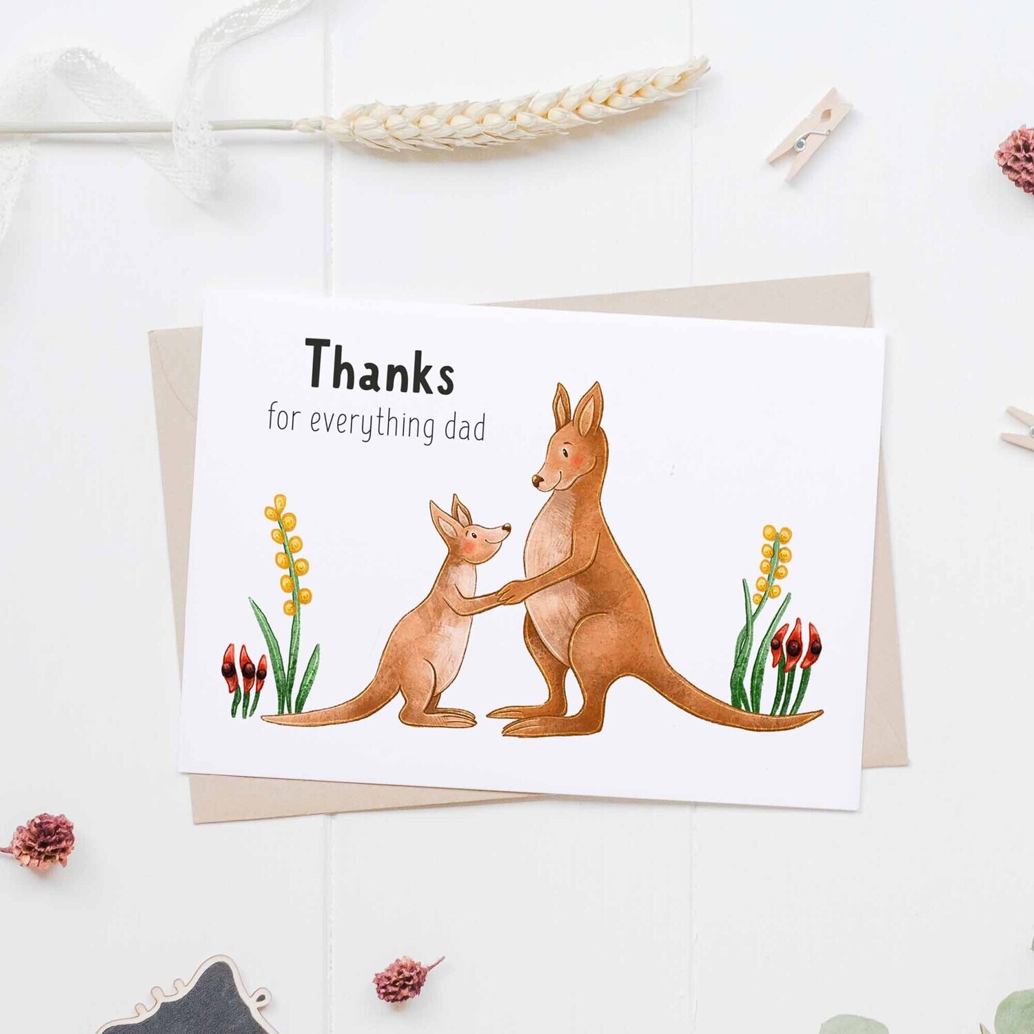 Australian kangaroo fathers day card
