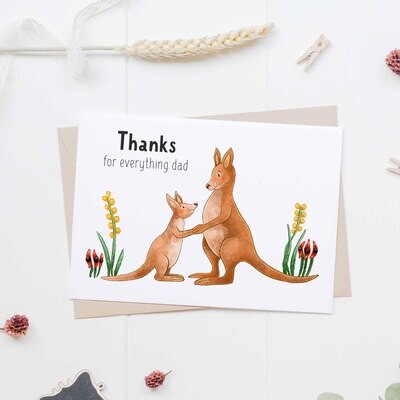Australian kangaroo fathers day card