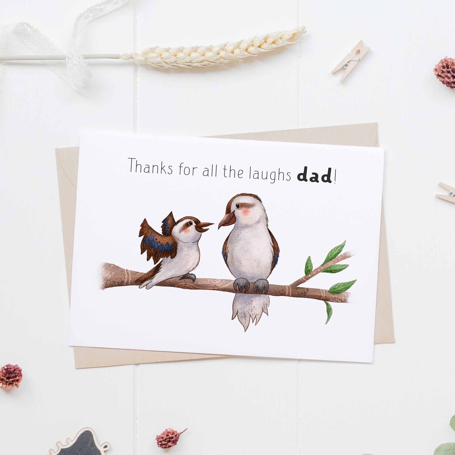 Australian kookaburra fathers day card